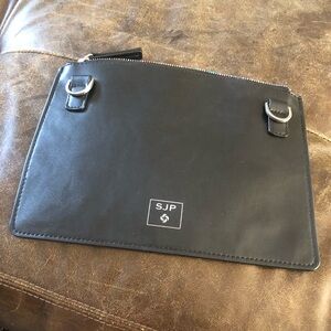 SJP by Sarah Jessica Parker Black Leather Wristlet Clutch